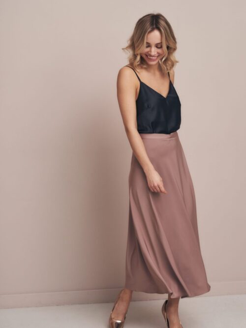 Купить юбку на запах светло-коричневого цвета онлайн